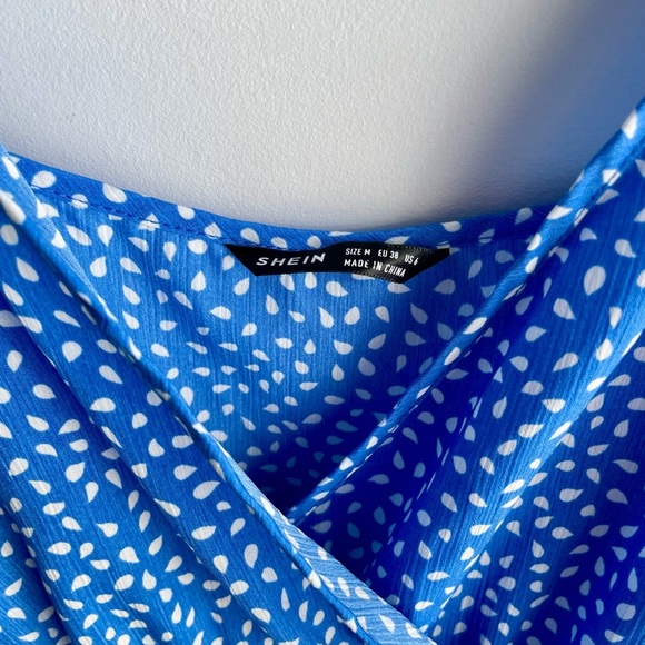 💖(2 for $15)💖 Blue and White Polka Dot One Piece Romper - Picture 8 of 8